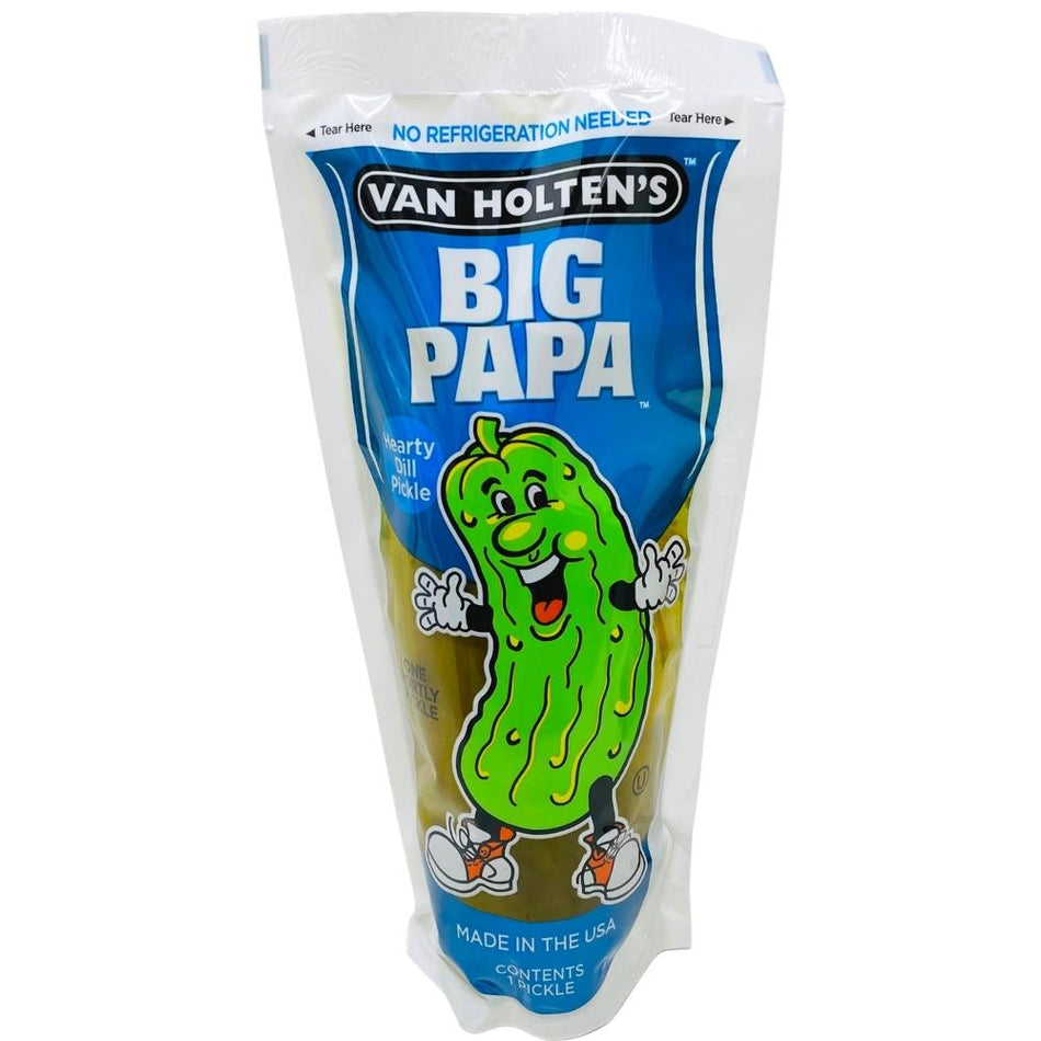 Van Holten's Jumbo Big Papa Pickle, Van Holten's Jumbo Big Papa Pickle, Pickle-powered snacking adventure, Experience of crunch and zing, Bursting with flavor, Dance of tangy delight, Symphony of juiciness, Taste buds tingling with excitement, Bold snack, Pickle-crunching crime, Swing of flavor-packed fun, van holten pickles, van holten