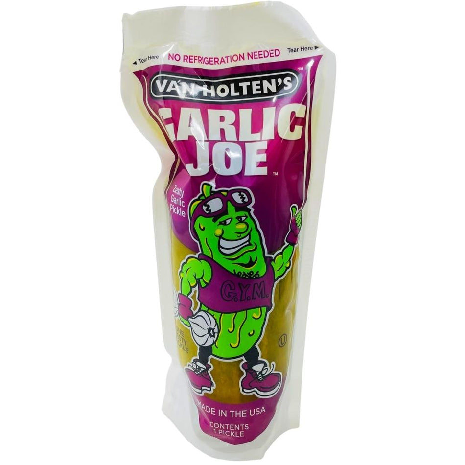 Van Holten's Jumbo Garlic Joe Pickle, Van Holten's Jumbo Garlic Joe Pickle, Flavor-packed rollercoaster ride, Garlic-infused masterpiece, Soaked in garlicky symphony, Burst of savory delight, Zesty explosion of flavor, Awaken your taste buds, Snack on the go, Flavorful twist to dishes, Bold and delicious fun, van holten pickles, van holten
