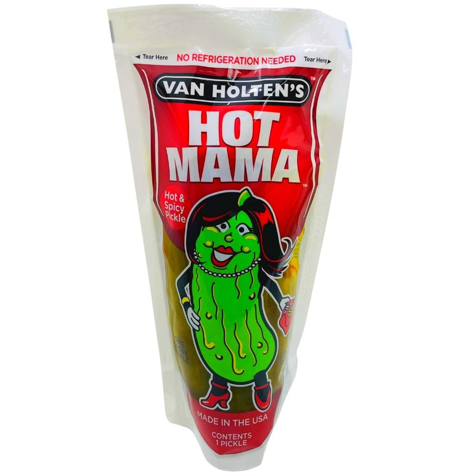 Van Holten's Jumbo Hot Mama Pickle, Van Holten's Jumbo Hot Mama Pickle, Turn up the heat, Fiery and flavor-packed delight, Infused with a sizzling blend of spice, Symphony of bold flavors, Tantalizing dance of heat and tanginess, Add a kick to your meals, Bold and spicy snack, Ignite your taste buds, Sizzling pickle experience, van holten pickles, van holten