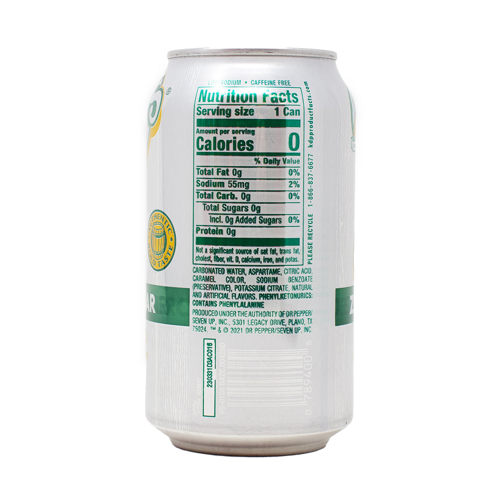 Vernors Zero Sugar Ginger Ale - 355mL-Vernors Ginger Ale-Ginger Ale-Diet Ginger Ale-Vernors