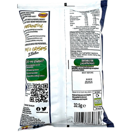 Walkers Cheese & Onion Chips (UK) - 32.5g