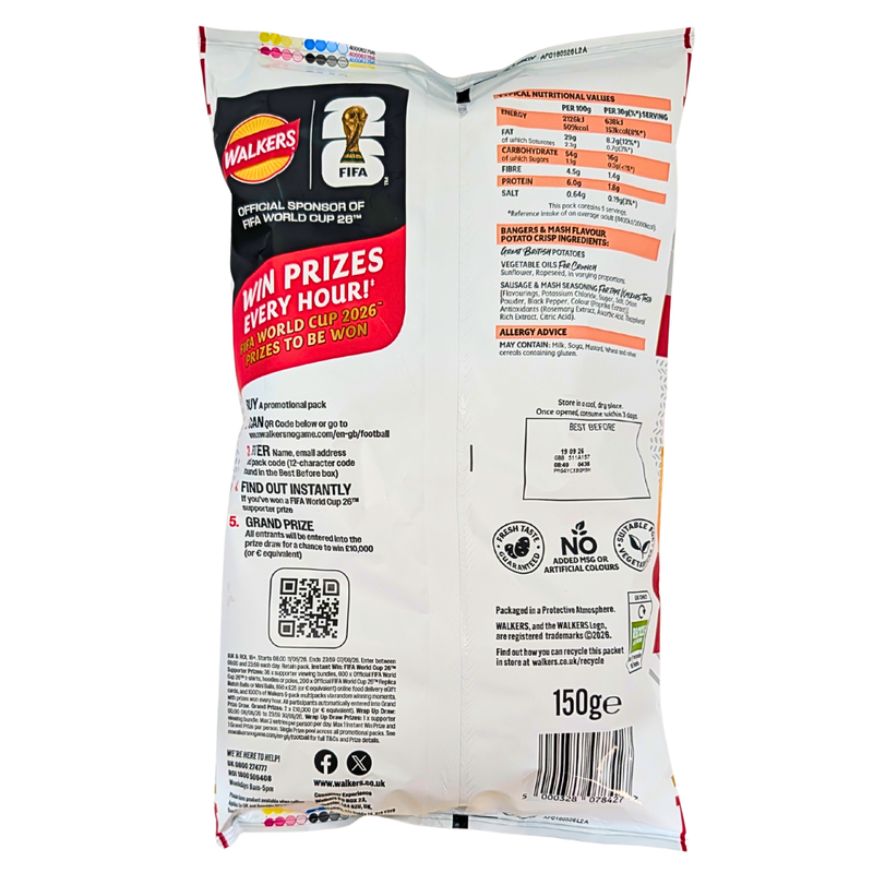 Walkers English Bangers & Mash (UK) - 150g