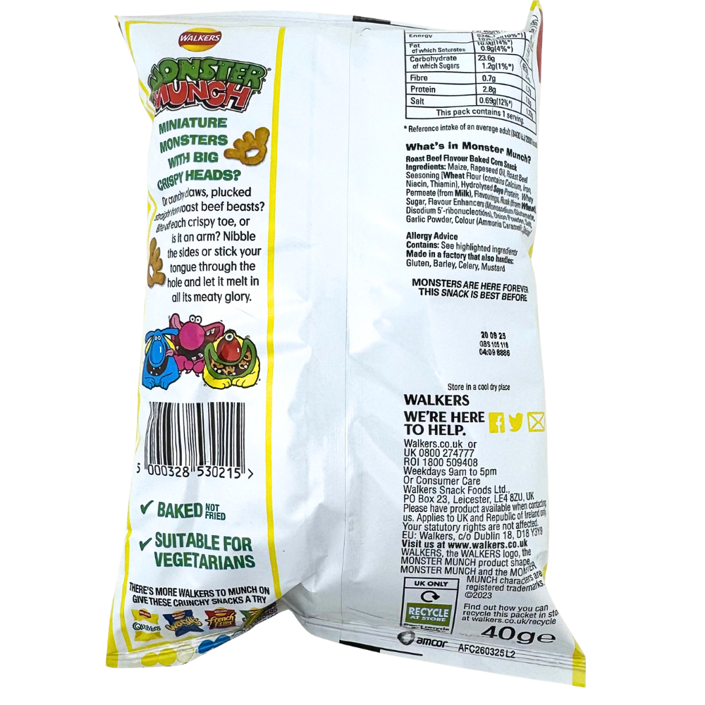 Walkers Monster Munch Roast Beef (UK) - 40g