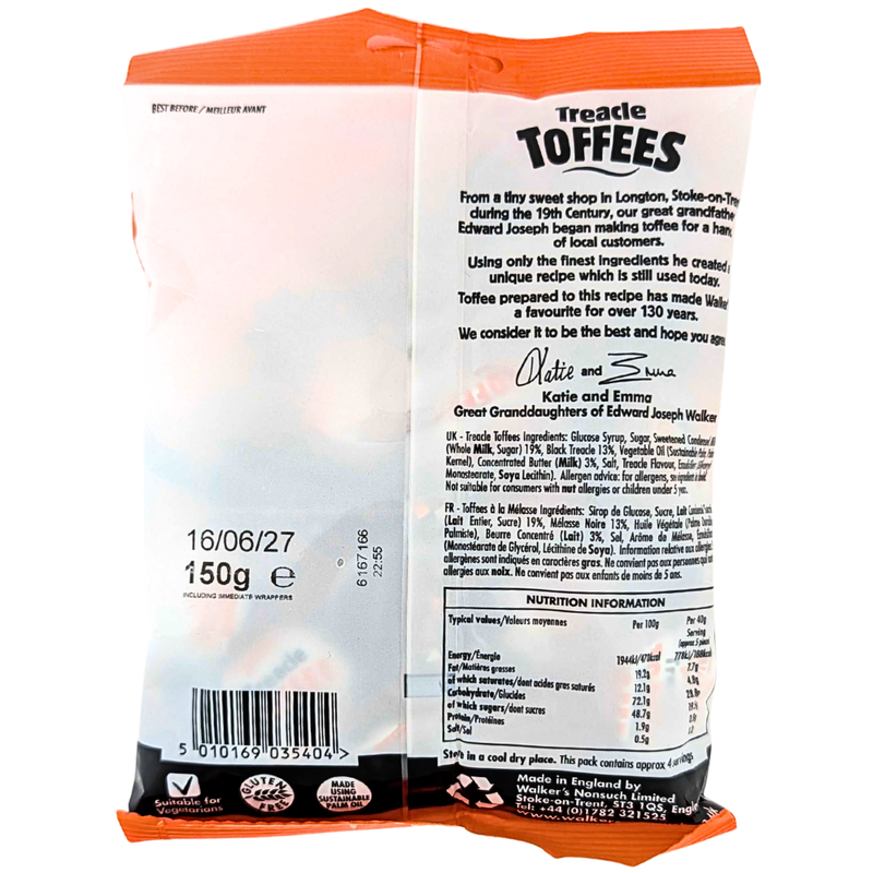Walker's Treacle Toffees (UK) - 150g