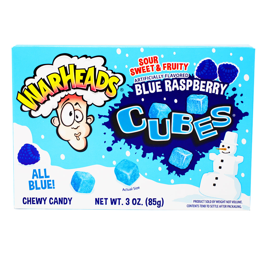 Warheads Blue Raspberry Blizzard Cubes Christmas - 3oz 