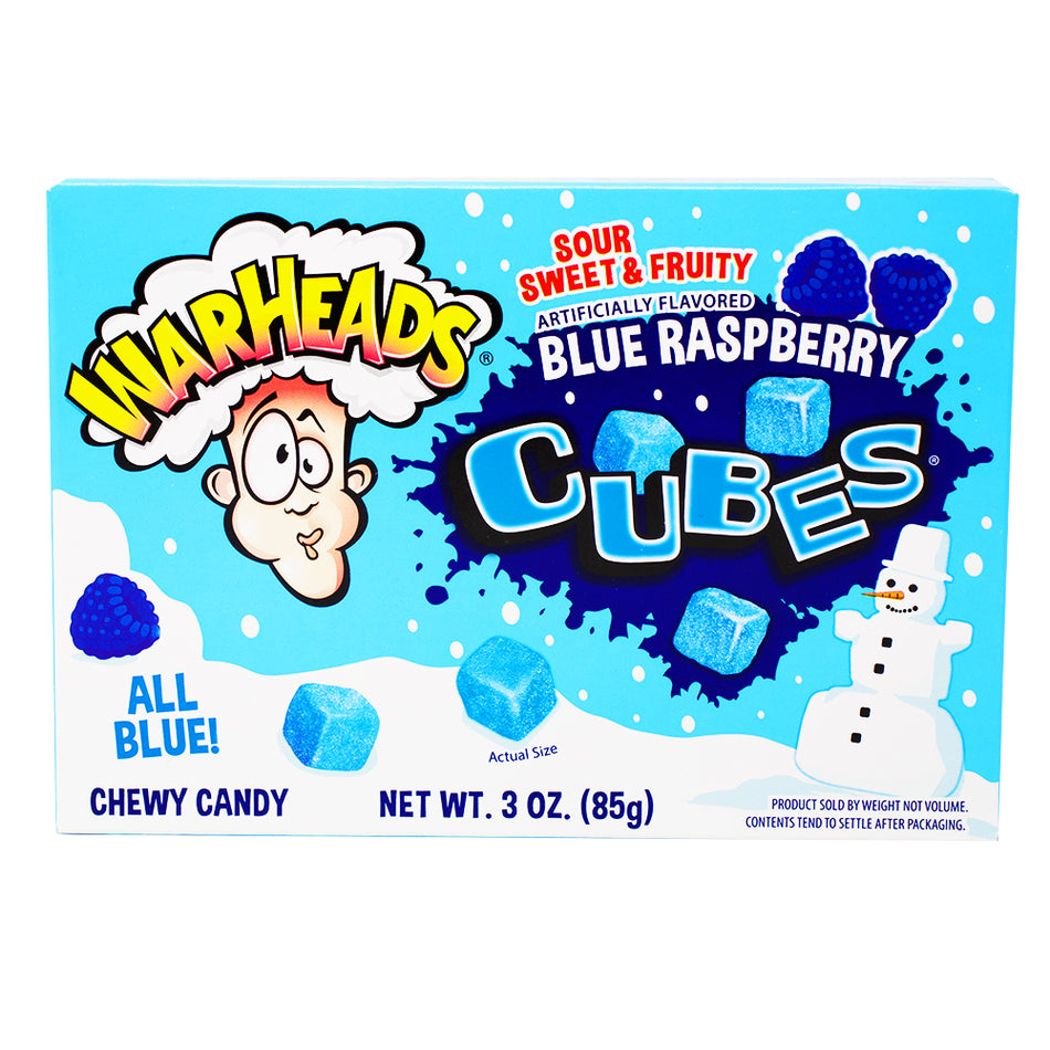 Warheads Blue Raspberry Blizzard Cubes Christmas - 3oz 
