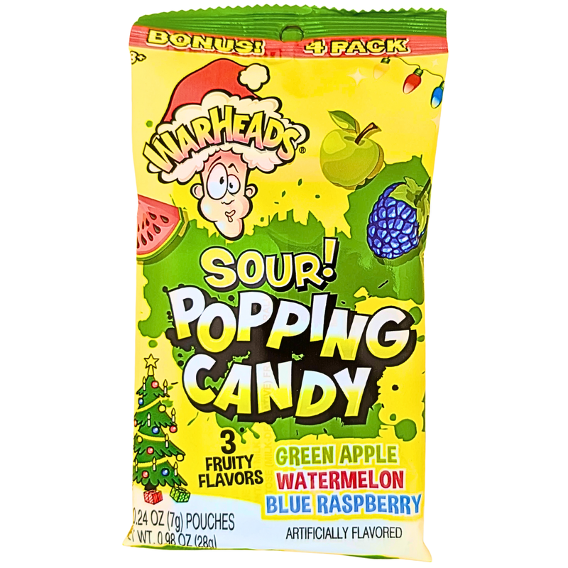 Warheads Christmas Sour Popping Candy - 28g