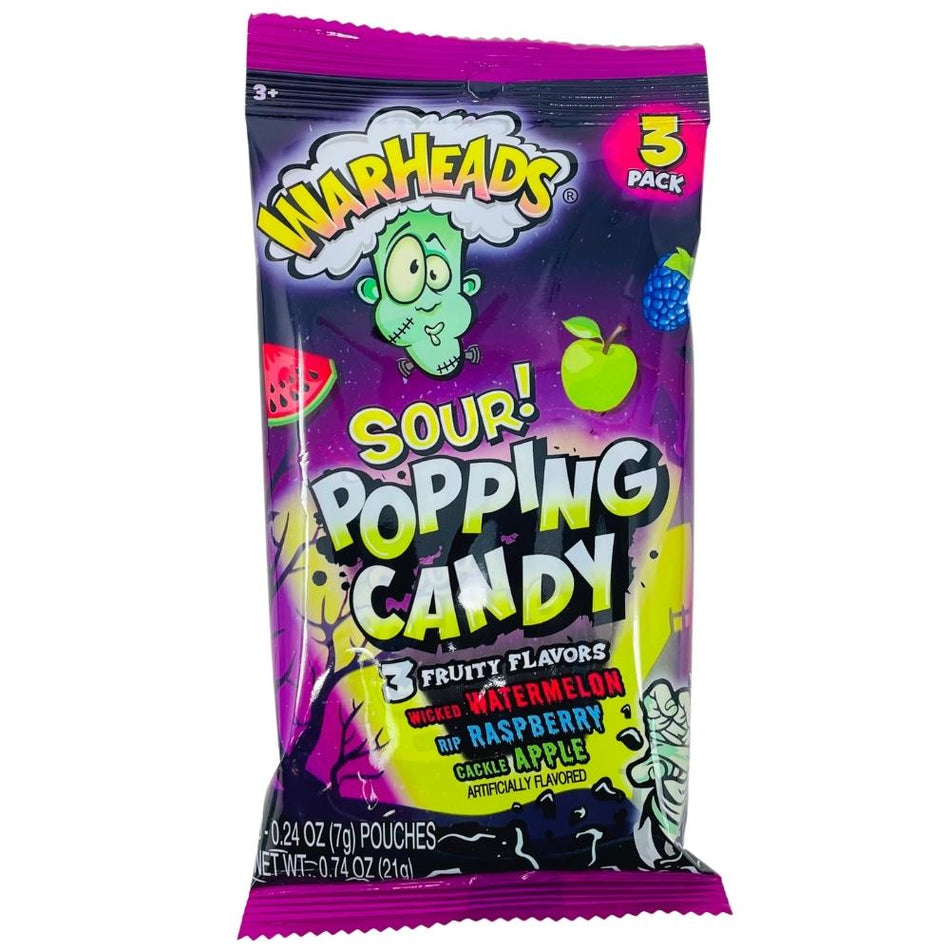 Warheads Halloween 3pk Popping Candy - .74oz-Warheads-Blue Raspberry-Popping Candy