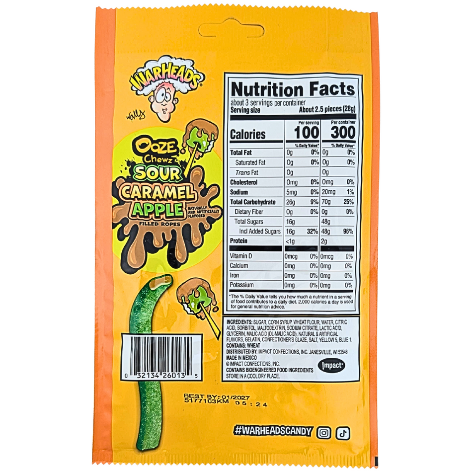 Warheads Ooze Chewz Sour Caramel Apple - 3oz