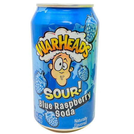 Warheads Sour Blue Raspberry Soda - 355mL