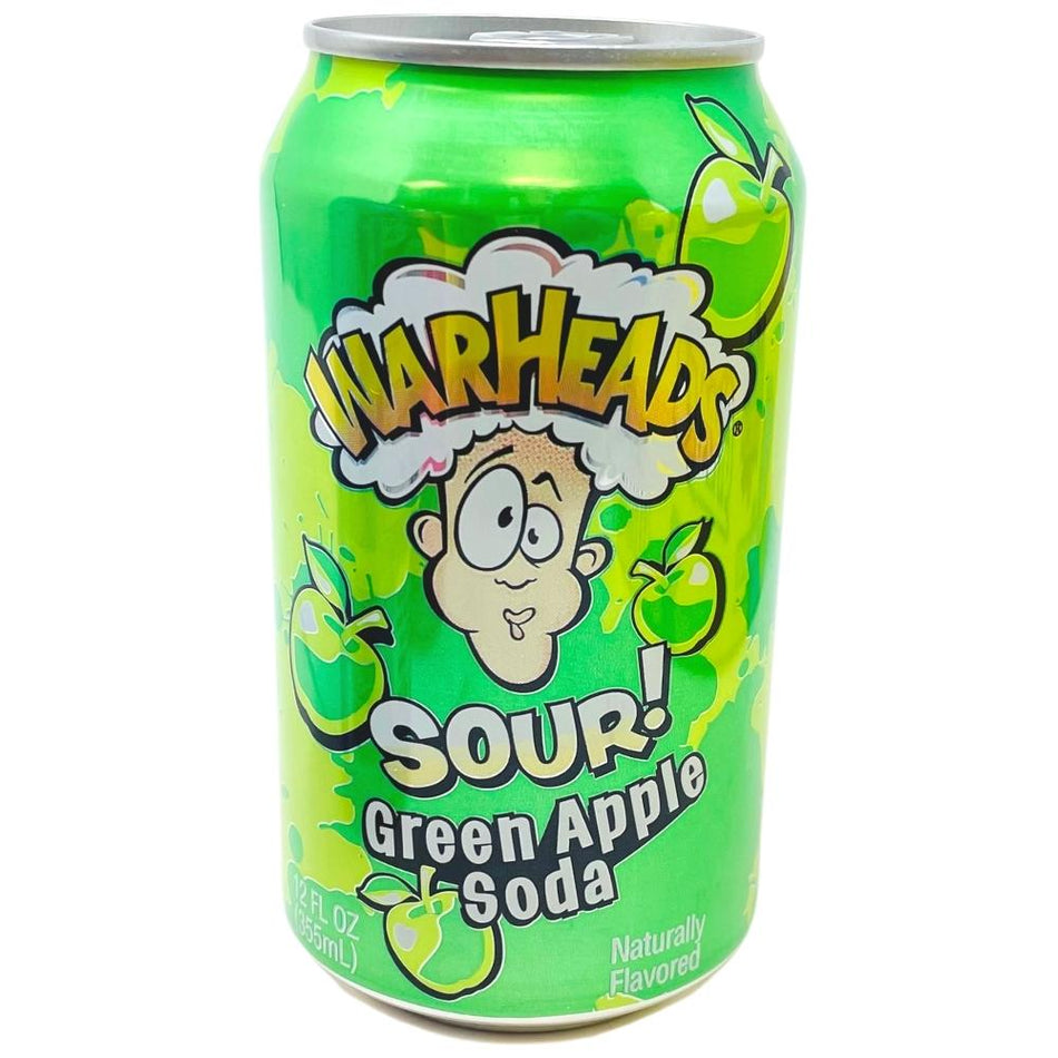 Warheads Sour Green Apple Soda - 355mL-Warheads soda-Warheads candy-Apple Soda