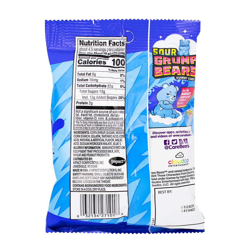 Warheads Sour Grumpy Bears - 4.5oz