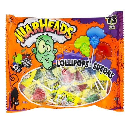 Warheads Sour Lollipops - 75 Count - Sour Candy