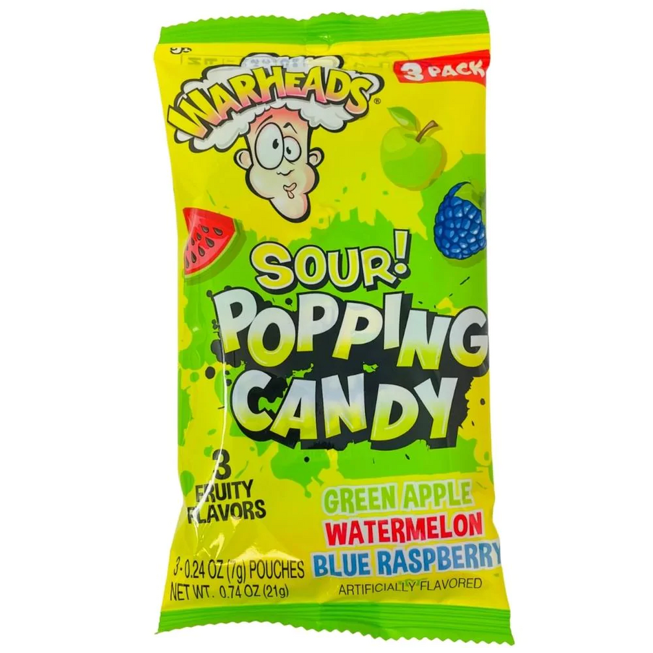 Warheads Sour Popping Candy 3 Pieces - .74oz