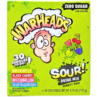 Warheads Zero Sugar Singles To Go Variety Pack - 30 Pack