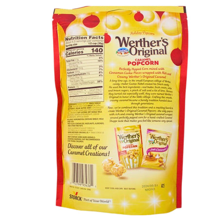 Werther's Original Popcorn Cinnamon Cookie - 5oz Nutrition Facts Ingredients-Werther’s Original-Caramel Popcorn-Cinnamon Cookies