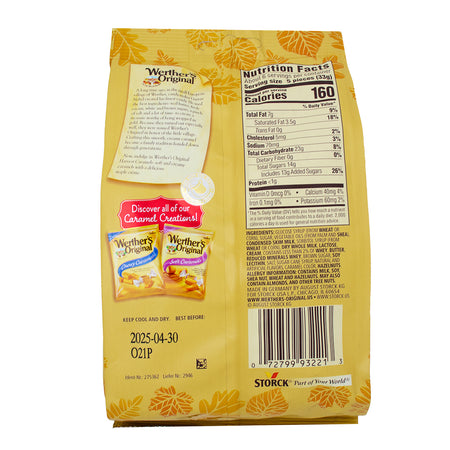 Werther's Original Maple Creme Soft Caramels - 7.4oz  Nutrition Facts Ingredients