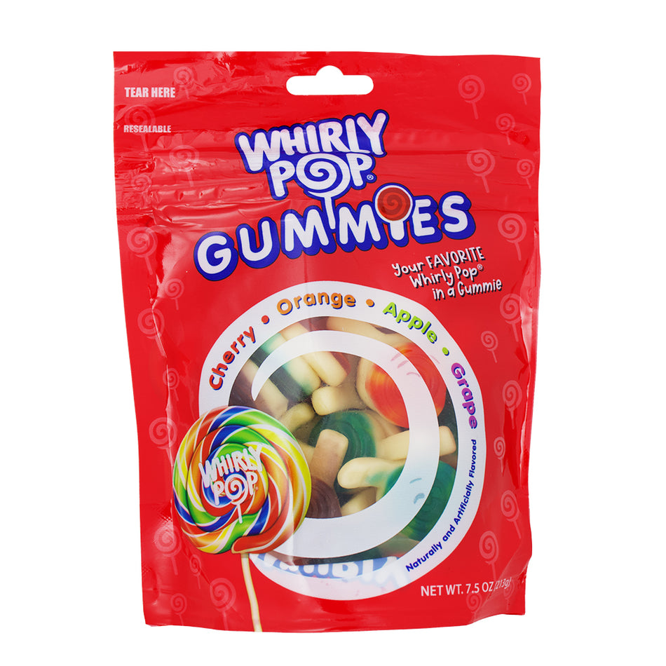 Adams & Brooks Whirly Pop Gummies - 7.5oz-Gummies-Lollipops-Gummy Candy-orange candy