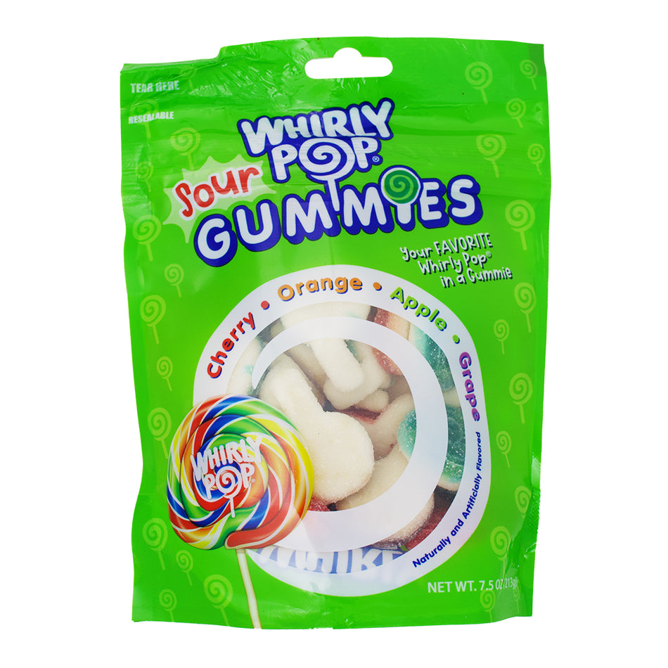 Adams & Brooks Whirly Pop Sour Gummies - 7.5oz-Gummies-Lollipops-Sour Candy-Orange Candy