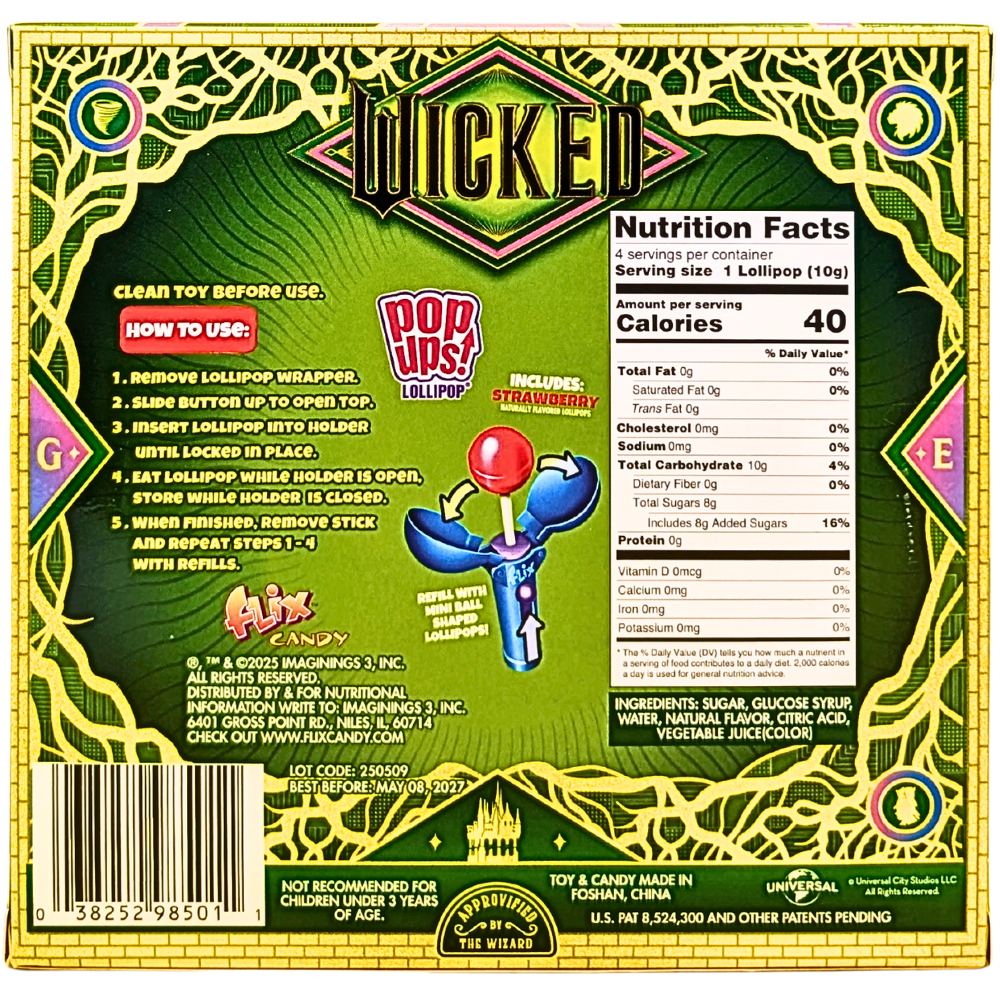 Wicked Pop Ups Lollipops - 40g