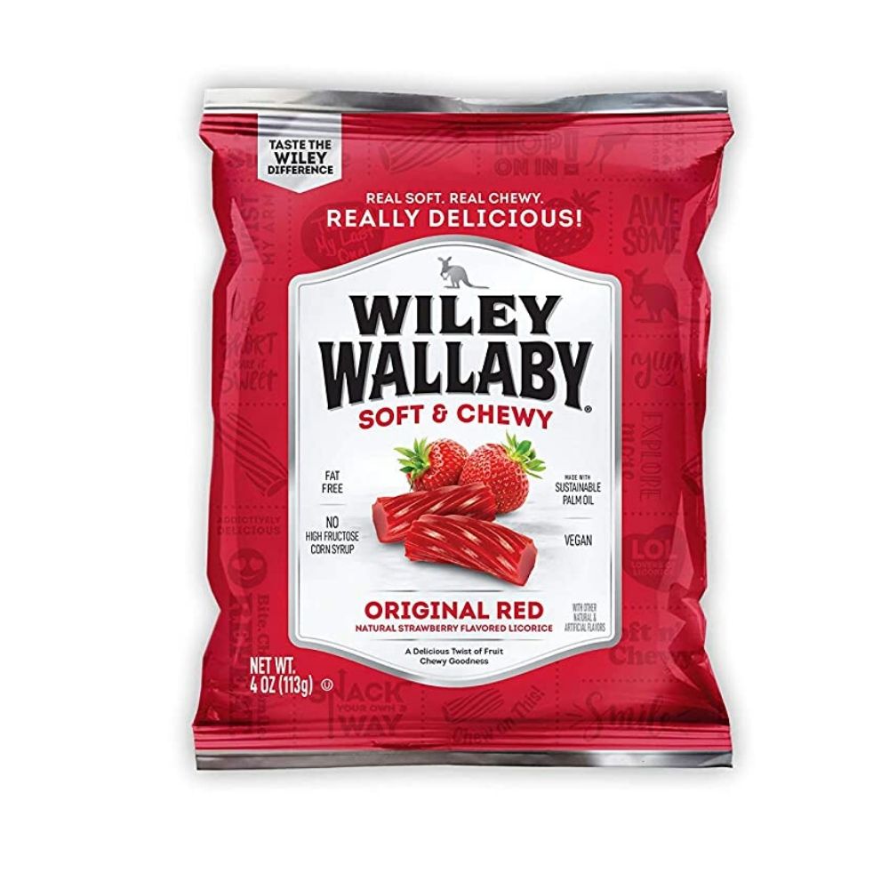 Wiley Wallaby Classic Red Licorice Candy - 113g