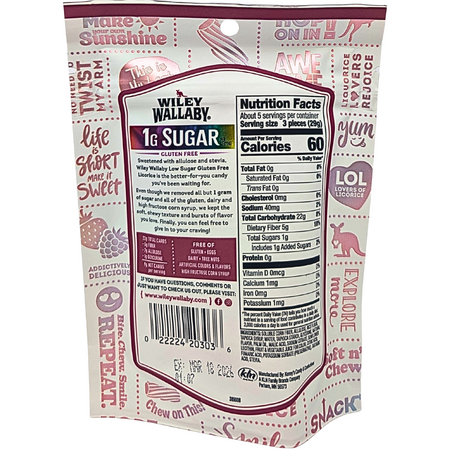 Wiley Wallaby Very Berry Low Sugar Licorice - 156g