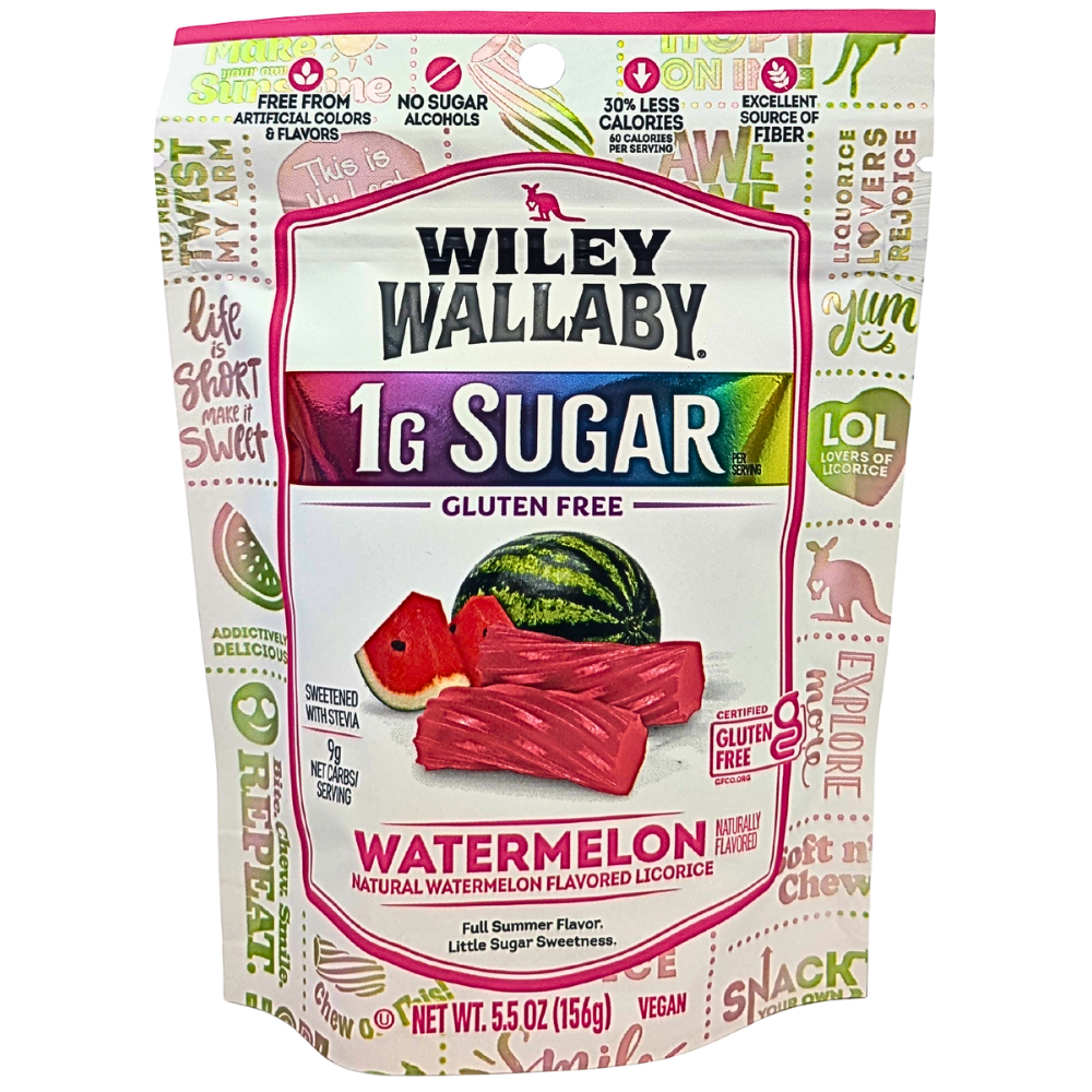Wiley Wallaby Watermelon Low Sugar Licorice - 156g
