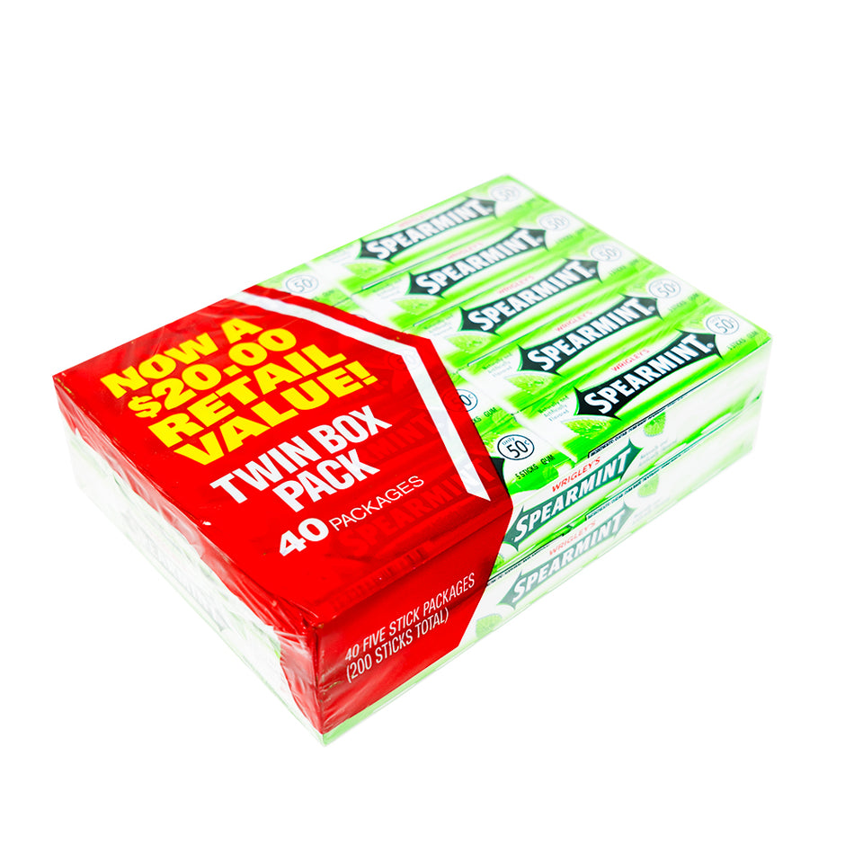 Wrigley's Spearmint Gum 5 Stick Packs - 40CT