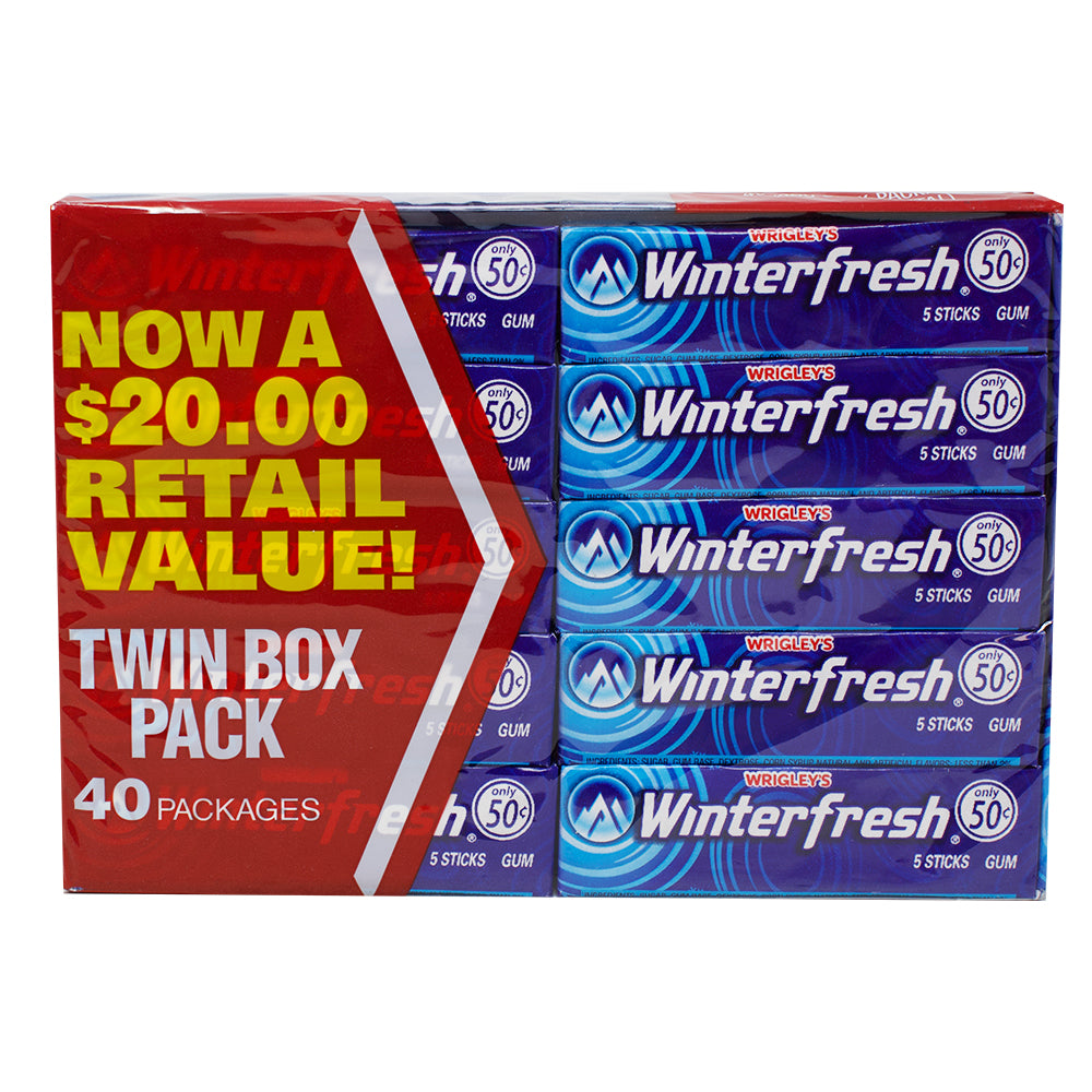 Wrigley's Winterfresh 5 Stick - 40ct -Bubble Gum - Winterfresh Gum