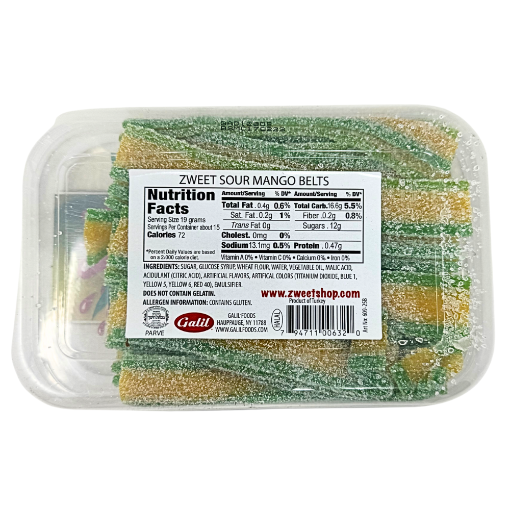 Zweet Sour Belts Mango - 10oz
