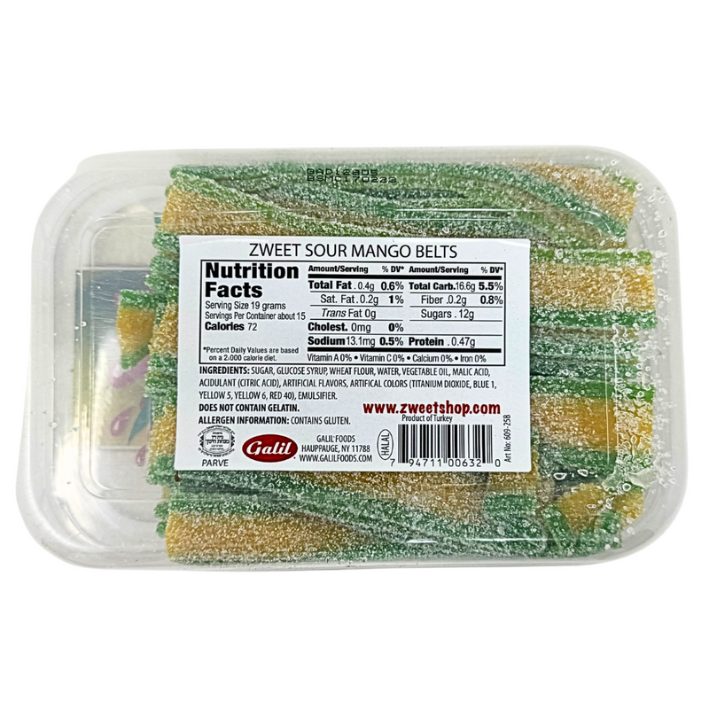 Zweet Sour Belts Mango - 10oz