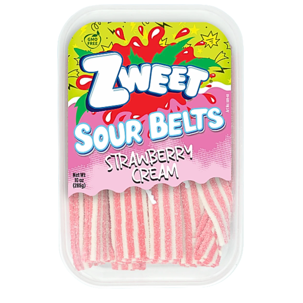 Zweet Sour Belts Strawberry Cream - 10oz