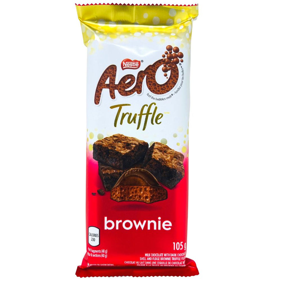 Aero Truffle Brownie Bar Front - Canadian Chocolate Bar