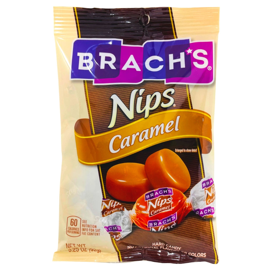Brachs Nips Caramel Hard Candy Front, caramel candy, caramel hard candy, brachs caramel hard candy