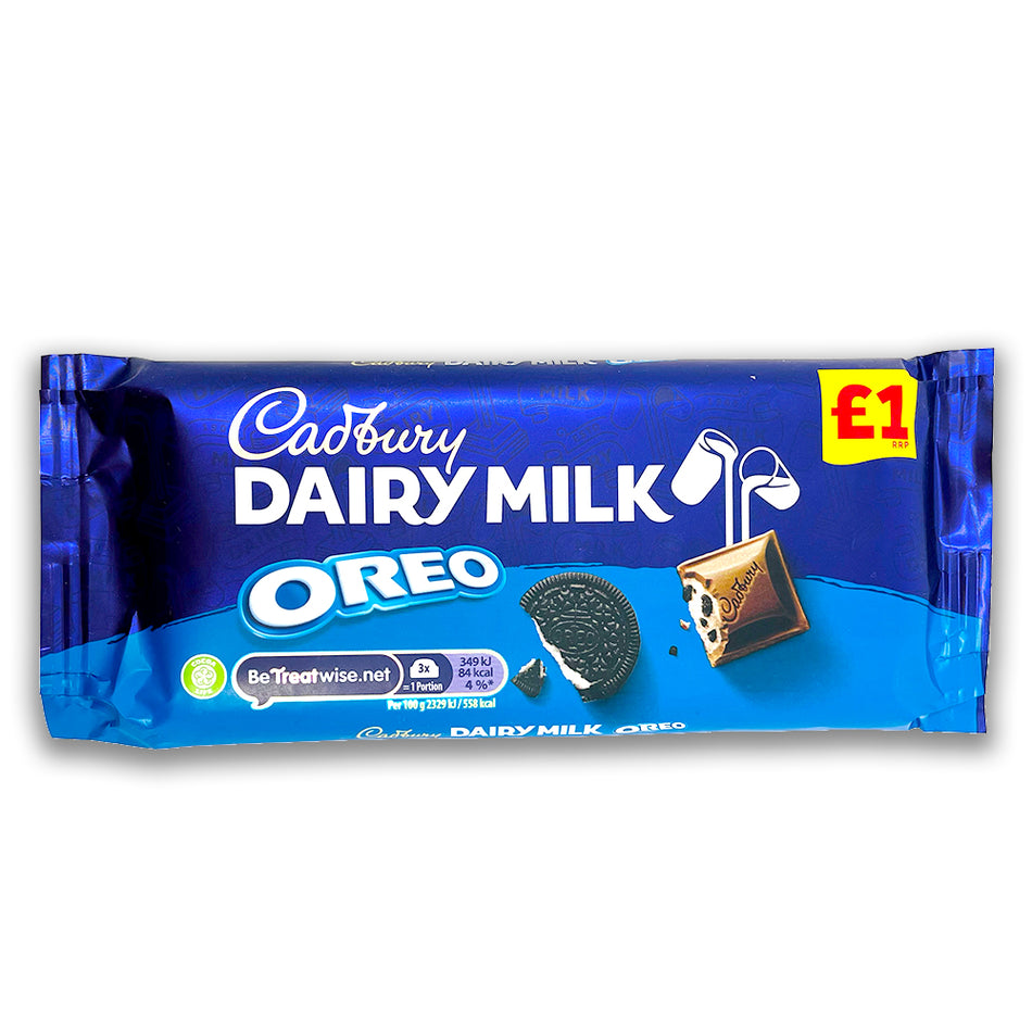 Cadbury Dairy Milk Oreo Bars UK 120g Front, Cadbury Chocolate, Cadbury Milk Chocolate, Oreo Chocolate, Oreo Milk Chocolate