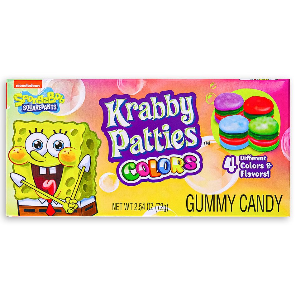 SpongeBob Gummy Krabby Patties Colors Theater Box Front - Movie theater candy