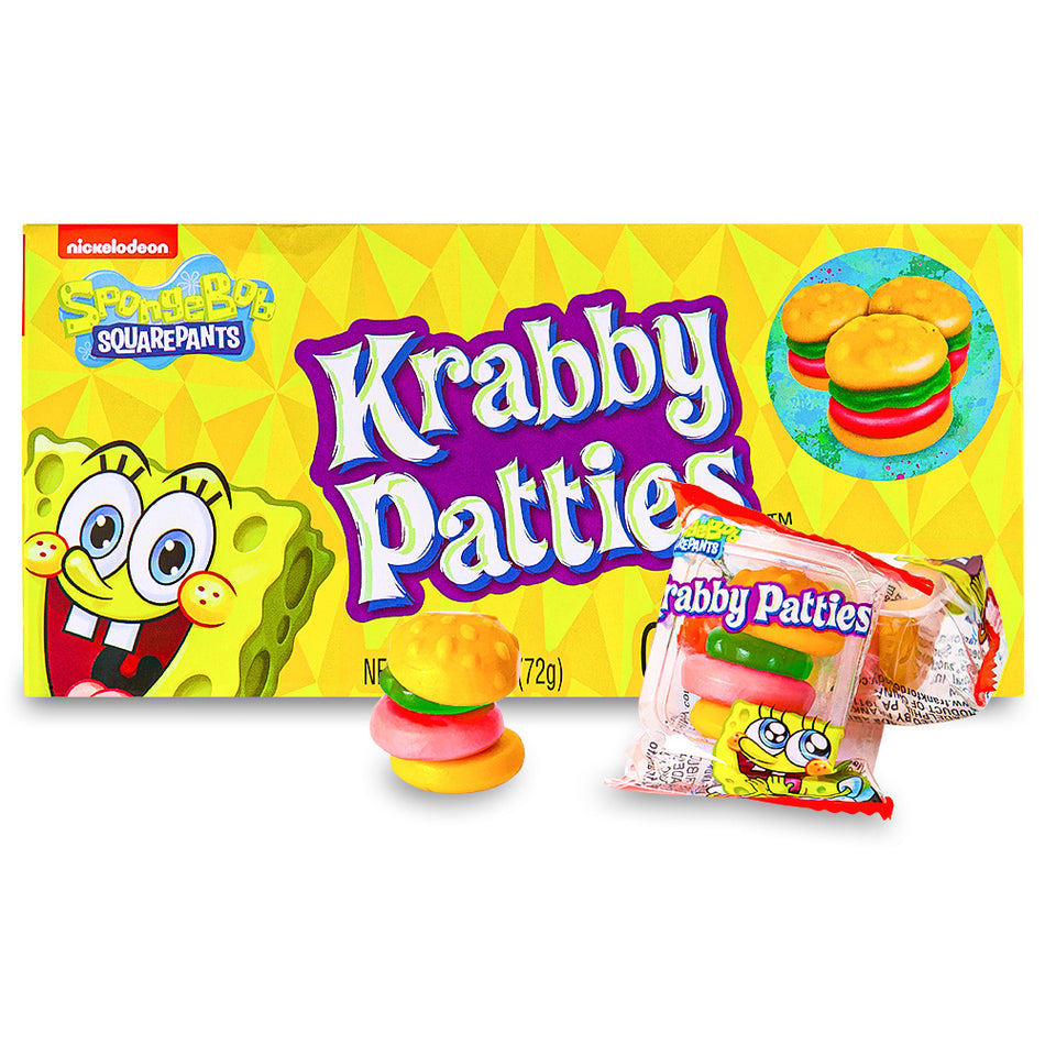 SpongeBob SquarePants Krabby Patties Candy Theater Pack Opened - Movie theater candy from under the sea! 