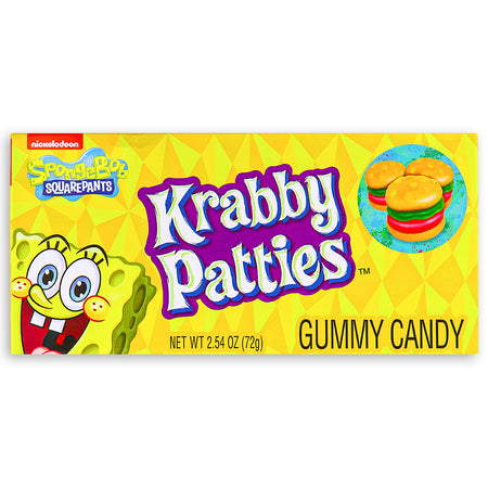 SpongeBob SquarePants Krabby Patties Candy Theater Pack Front - Movie theater candy from under the sea! 