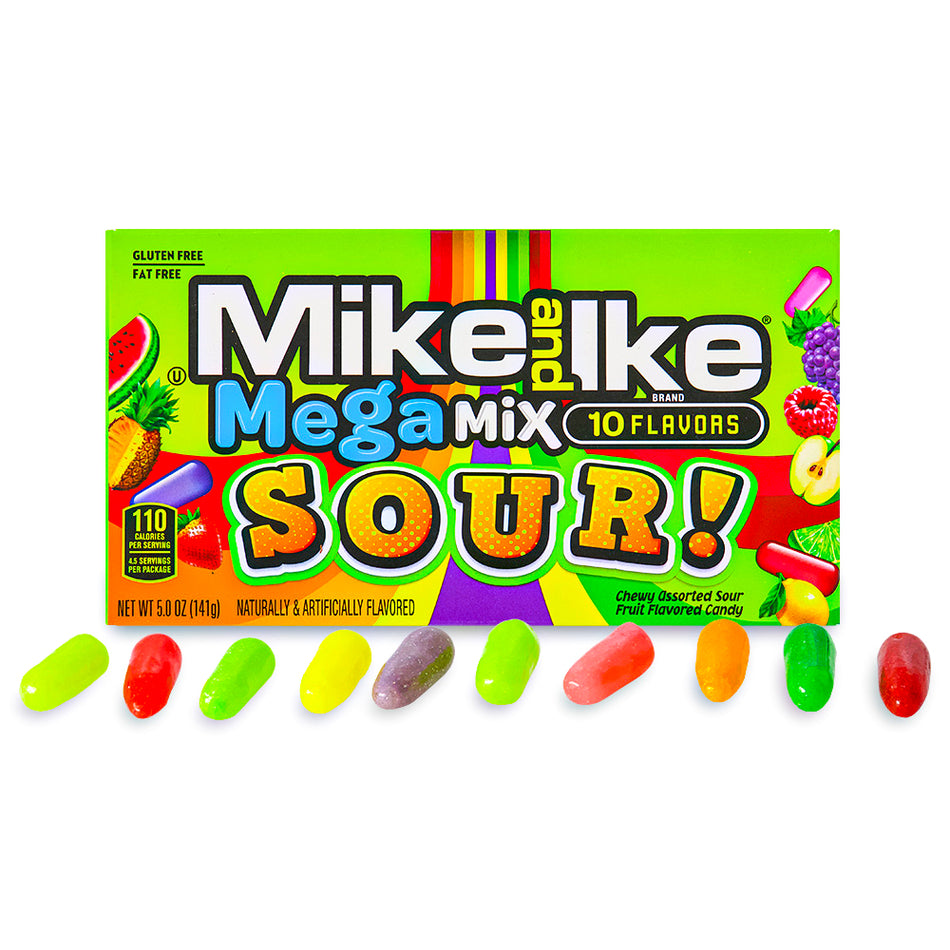 Mike and Ike Mega Mix Sour Candy 5oz Opened - Theater Box Candy
