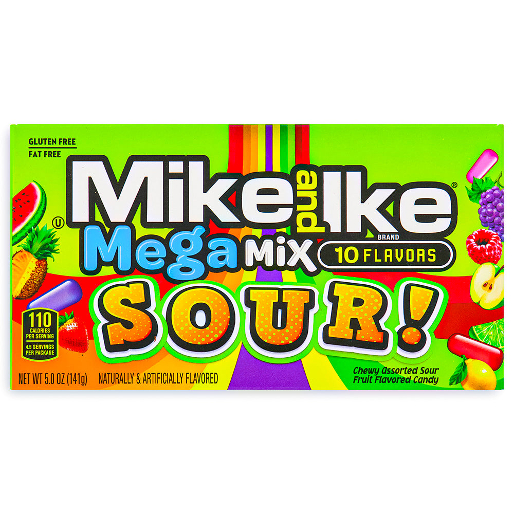 Mike and Ike Mega Mix Sour Candy 5oz Front - Theater Box Candy