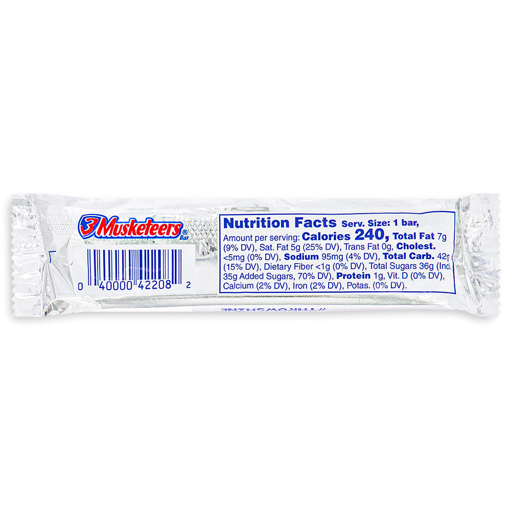 3 Musketeers Bar Back - American Chocolate Bars - Nutritional Facts - Ingredients
