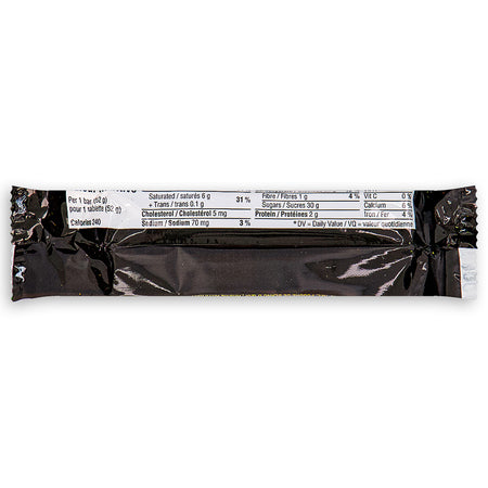 Mars Bar  - Chocolate Bar - 52g  Back - Nutritional Facts - Ingredients
