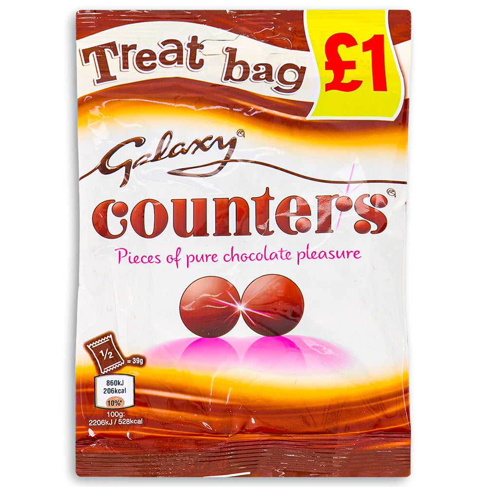Galaxy Counters Treat Bag 78g Front, Galaxy Chocolate, Treat Bag