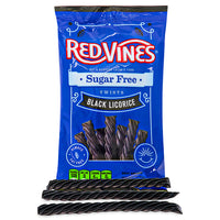 Red Vines Black Licorice Sugar Free 141g Opened, red vines, red vines black licorice, sugar free black licorice, sugar free licorice, sugar free candy