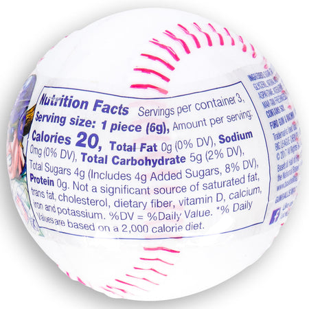 Big League Chew Baseball Gumball Container Nutrition Facts Ingredients, Big League Chew Baseball Gumball Container, candy connoisseur, gum guru, nostalgic treat, taste home run, gum game
