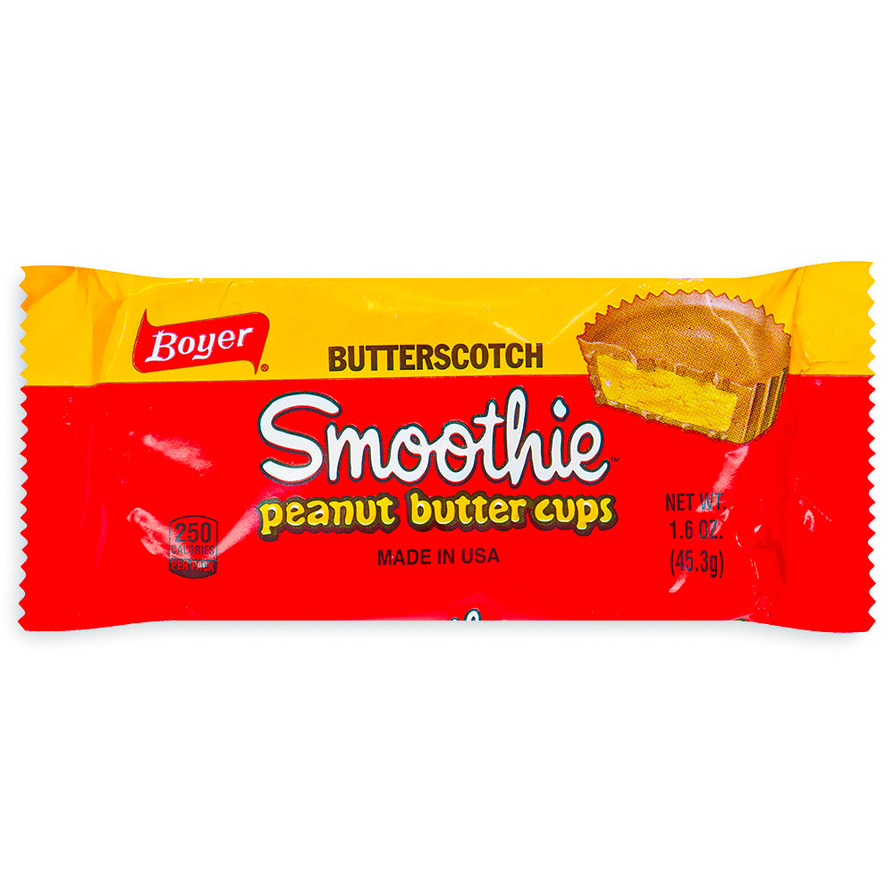Boyer Butterscotch Smoothie Peanut Butter Cups Front, Butterscotch peanut butter cups, boyer butterscotch peanut butter cups, butterscotch cups