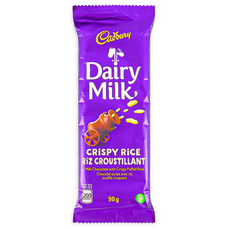 Cadbury Dairy Milk Crispy Rice Bar Front, Cadbury Chocolate, Cadbury Milk Chocolate, Cadbury, UK Candy, UK Chocolate, Crispy Chocolate, Crispy Rice Chocolate