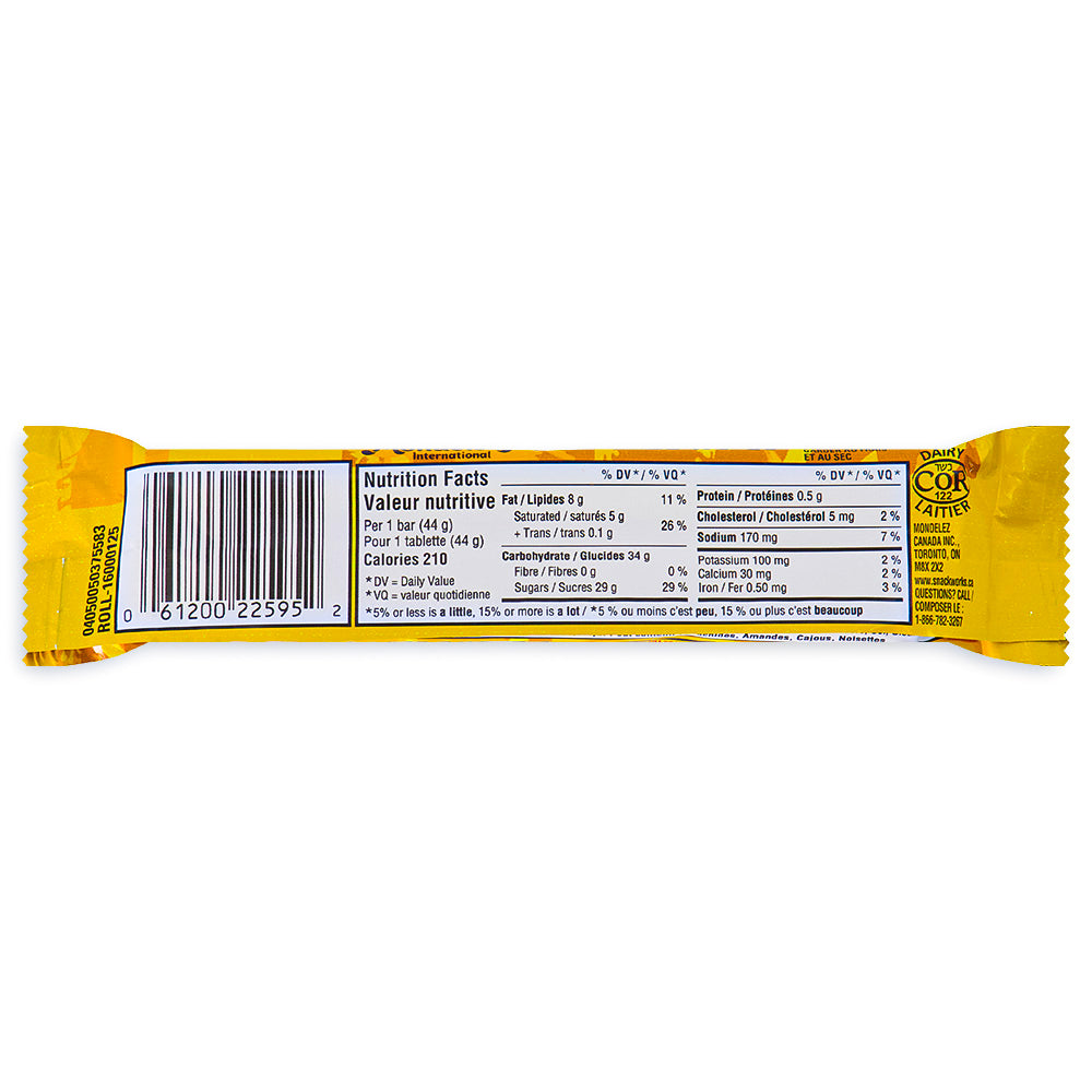 Cadbury Crunchie Bar - Chocolate Bar from Canada - Nutritional Facts - Ingredients