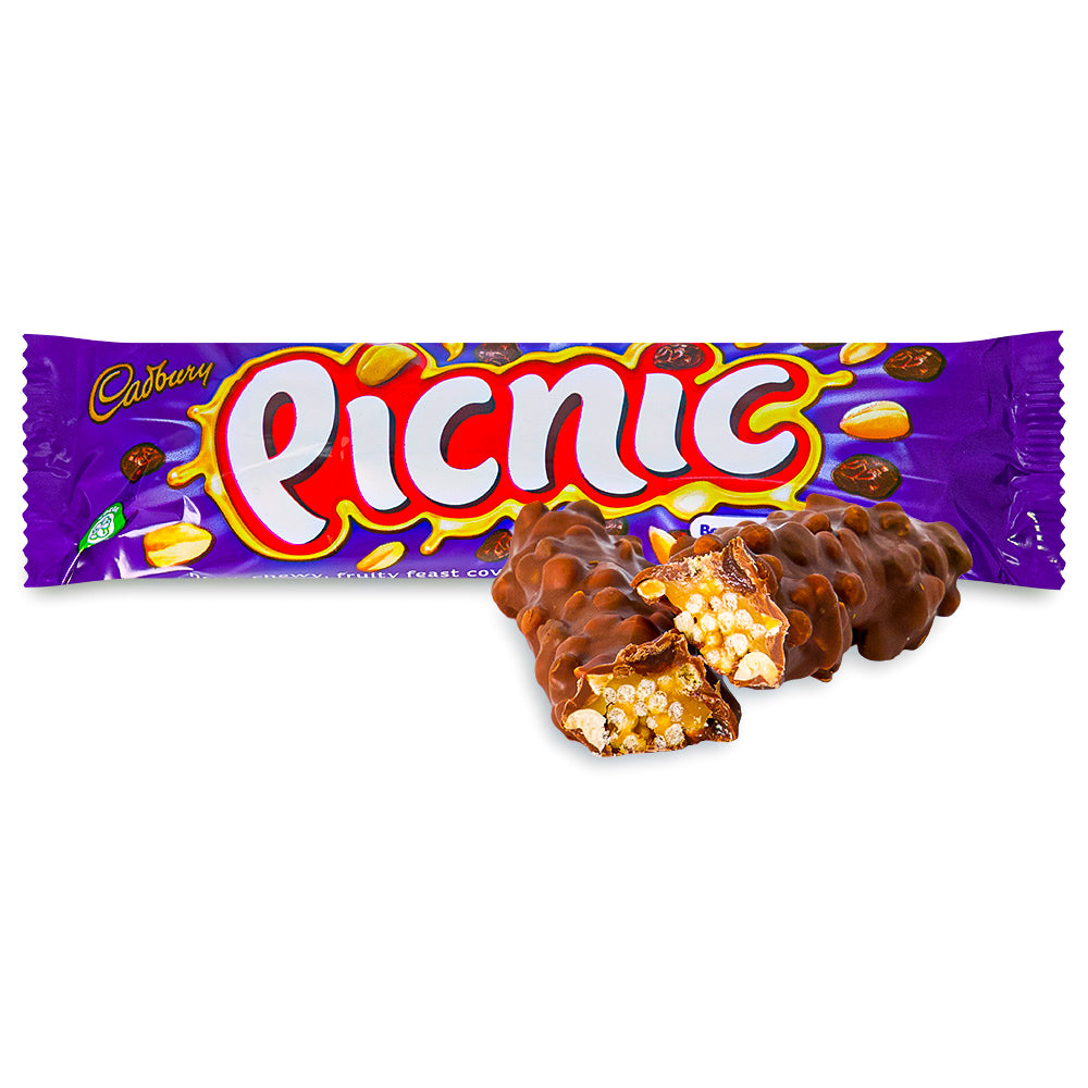 Cadbury Picnic UK 48g Opened, Cadbury, Cadbury Chocolate, UK Candy, UK Chocolate, Cadbury Picnic, Picnic Chocolate, Picnic Candy