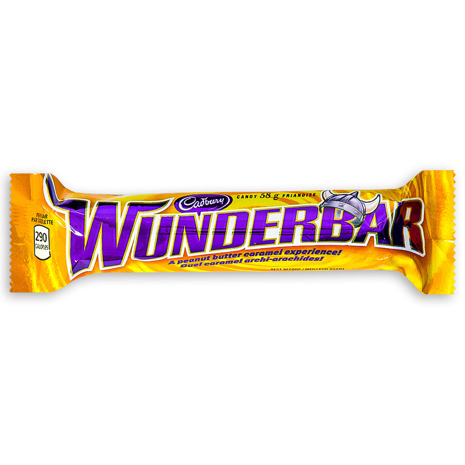 Cadbury Wunderbar 58g  - Cadbury Wunderbar Canada  - Canadian Chocolate Bars- Front, Cadbury, Cadbury Chocolate, Canadian Candy, Canadian Chocolate, Cadbury Wunderbar, Wunderbar Chocolate, Wunderbar Candy